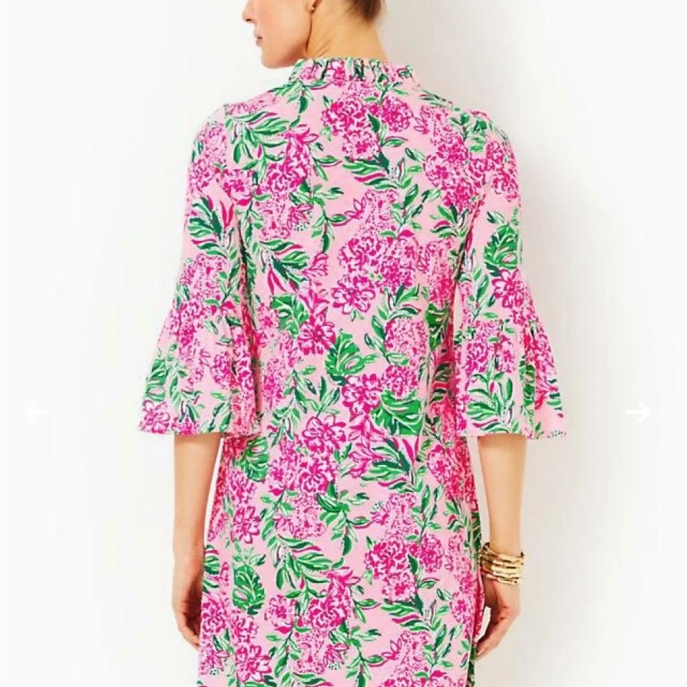 Lilly Pulitzer Pink and Green Floral Dress NWT size M - Picture 2 of 8